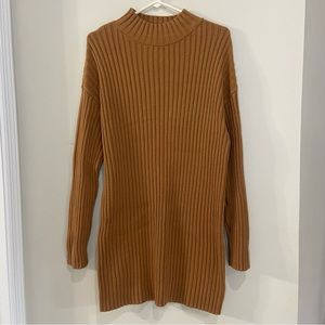 BP Ribbed Crew Neck Sweater in Camel Brown